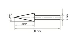 Karbür Freze Sivri Uçlu Konik HFM 0311.03x30mm Z5 İnce Kesim - Görsel 2